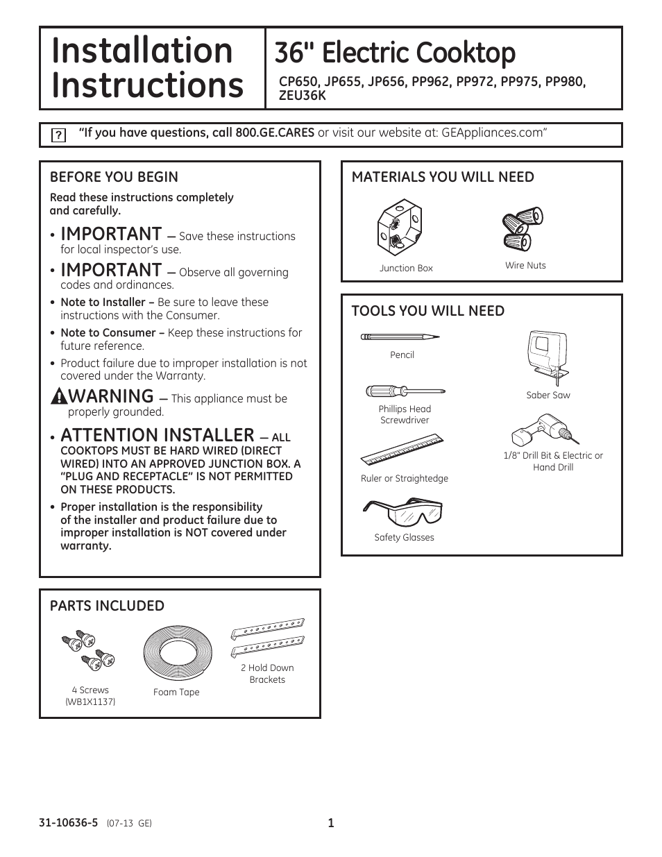 GE PP975SMSS User Manual | 16 pages