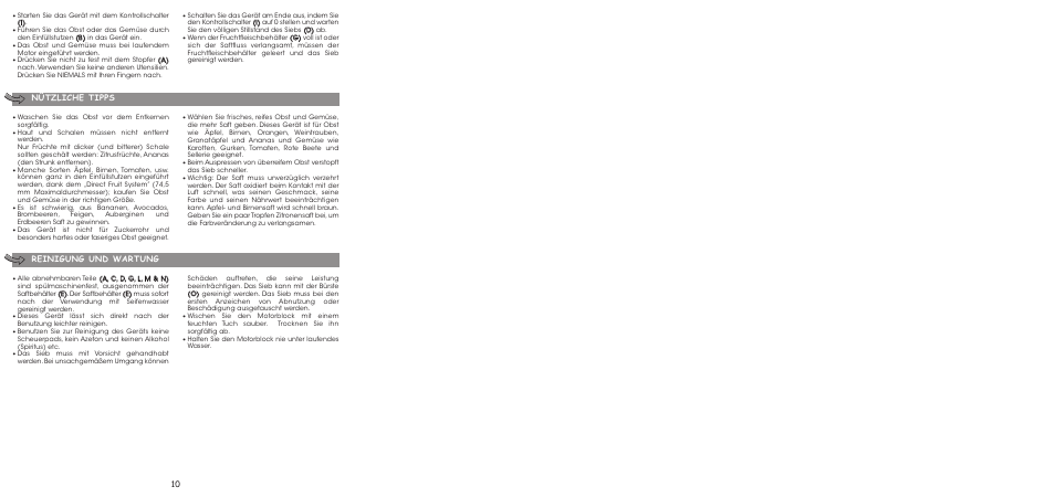 Nützliche tipps reinigung und wartung | Moulinex ENTSAFTER XXL JU650G User Manual | Page 12 / 60