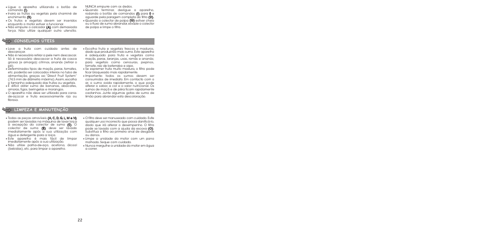 Conselhos úteis limpeza e manutenção | Moulinex ENTSAFTER XXL JU650G User Manual | Page 24 / 60