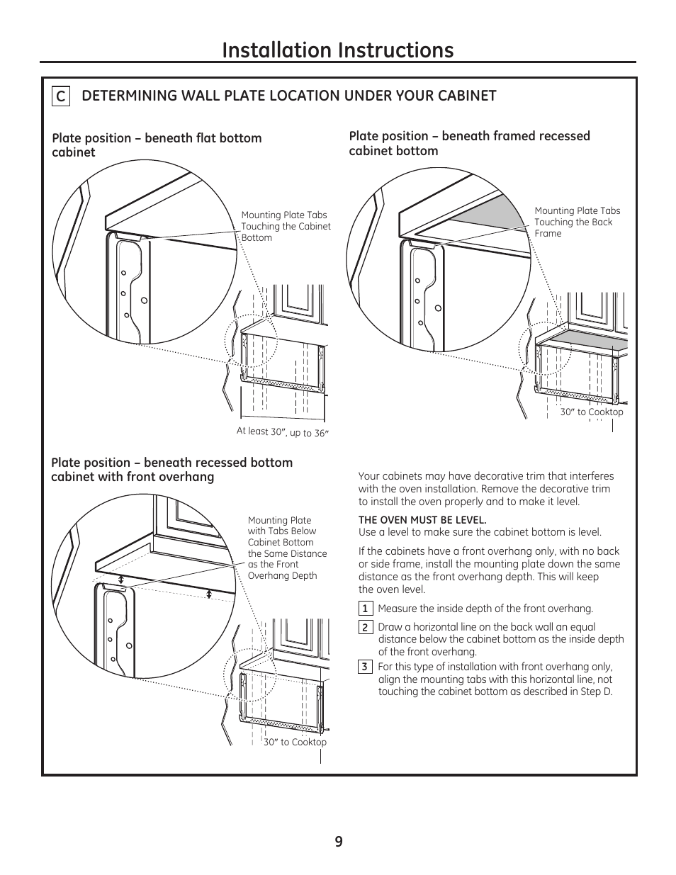 Installation instructions | GE JVM7195EFES User Manual | Page 9 / 48