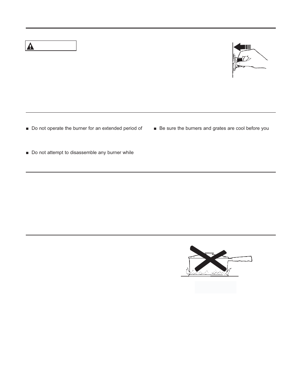 Using the c ook to p: su rface burners, Surface burners, Warning | GE JGBS10DEFCC User Manual | Page 10 / 48