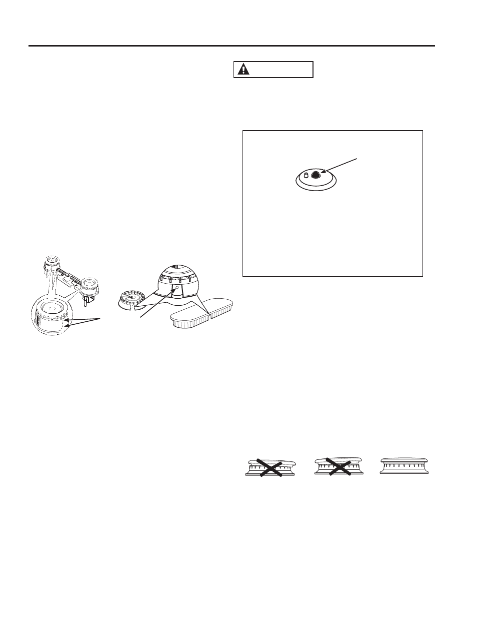 Care and cle aning: cleaning the cook top, Cleaning the cooktop (cont.), Caution | Cleaning the burners | GE JGBS10DEFCC User Manual | Page 19 / 48