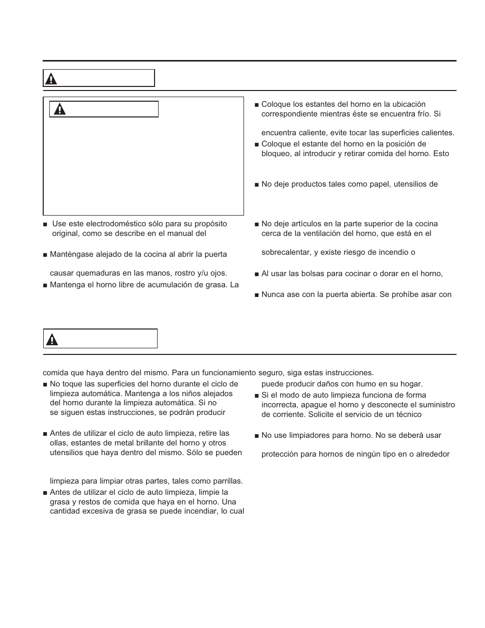 Informa ción de segurid ad, Advertencia, Instrucciones de seguridad advertencia | GE JGBS10DEFCC User Manual | Page 30 / 48