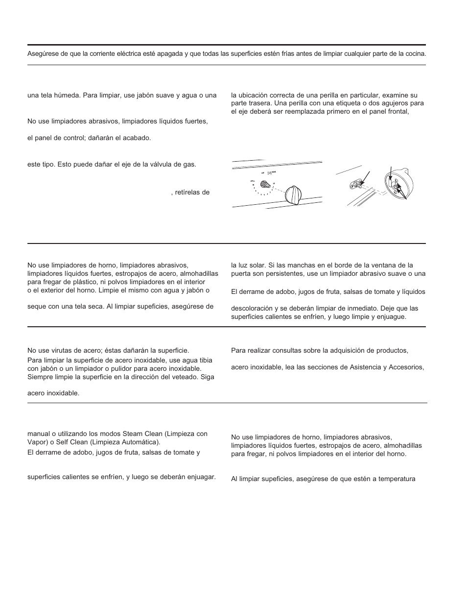 Panel de control y perillas, Interior del horno | GE JGBS10DEFCC User Manual | Page 41 / 48