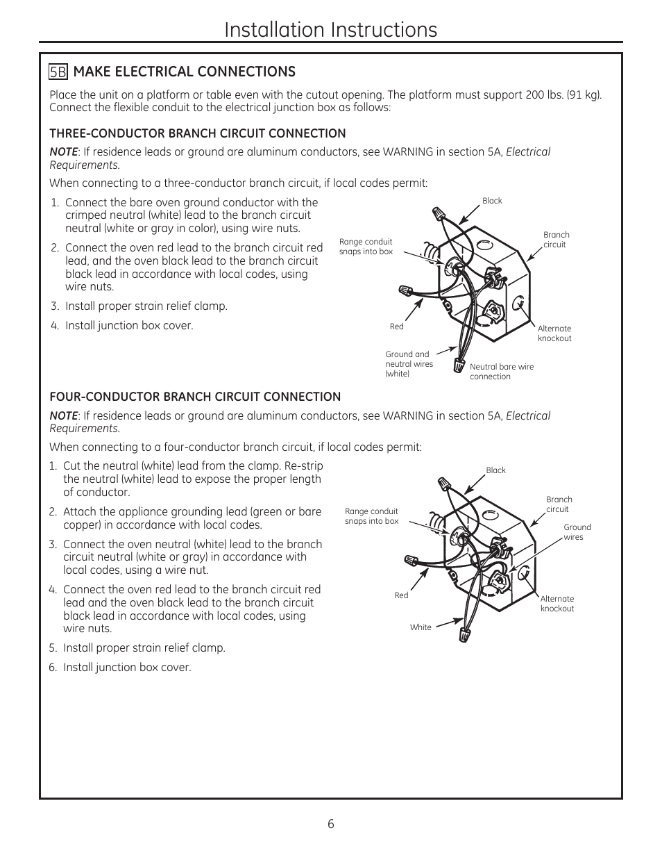 5b make electrical connections, Installation instructions | GE JD750SFSS User Manual | Page 6 / 24