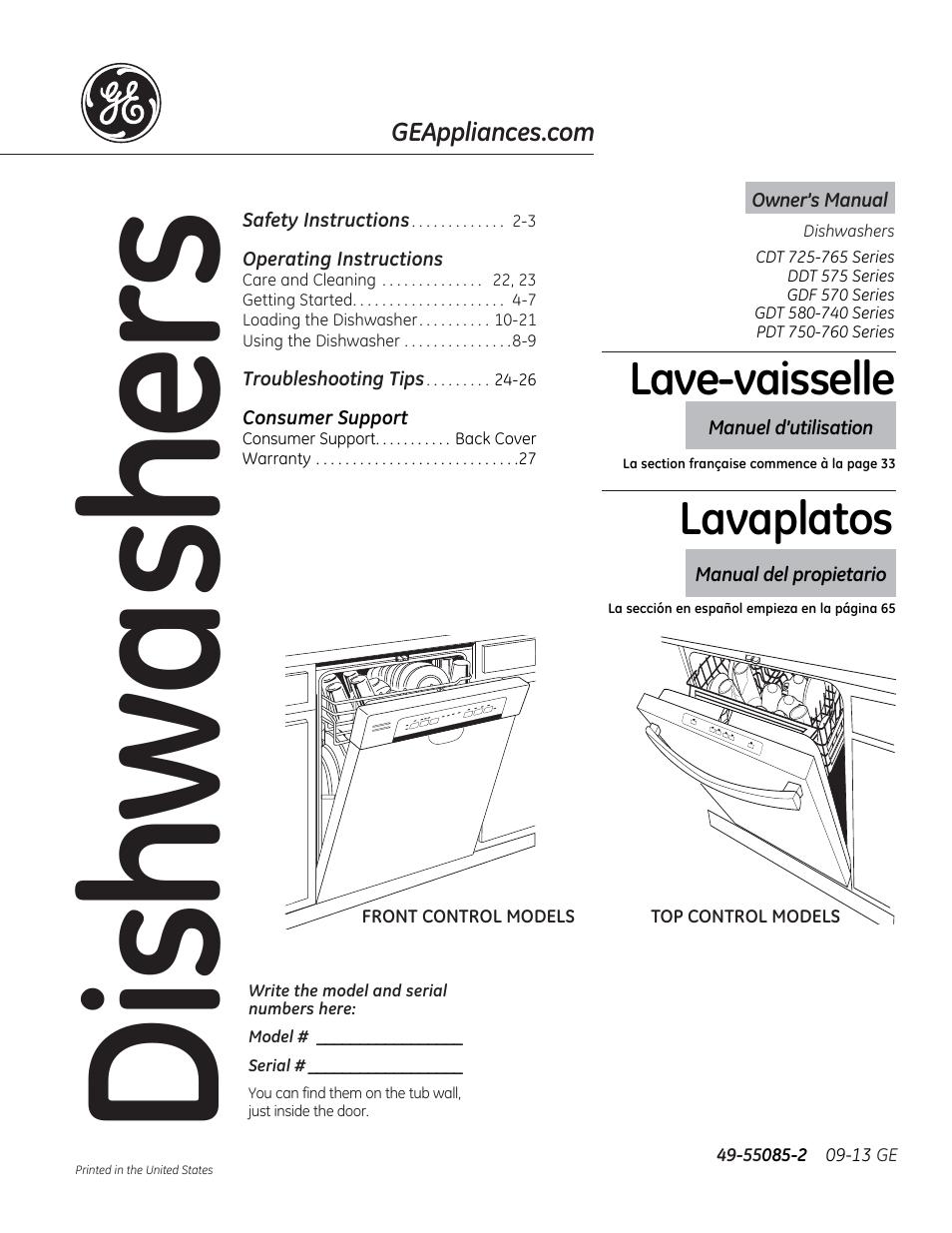 GE PDT760SIFII User Manual | 96 pages