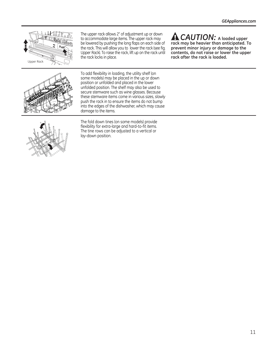 Caution | GE PDT760SIFII User Manual | Page 11 / 96