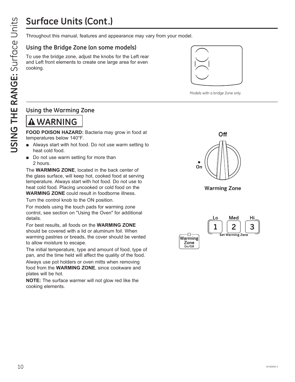 Warning | GE JS750DFWW User Manual | Page 10 / 64