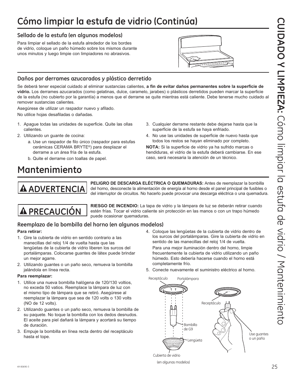 Advertencia, Precaución | GE JS750DFWW User Manual | Page 57 / 64