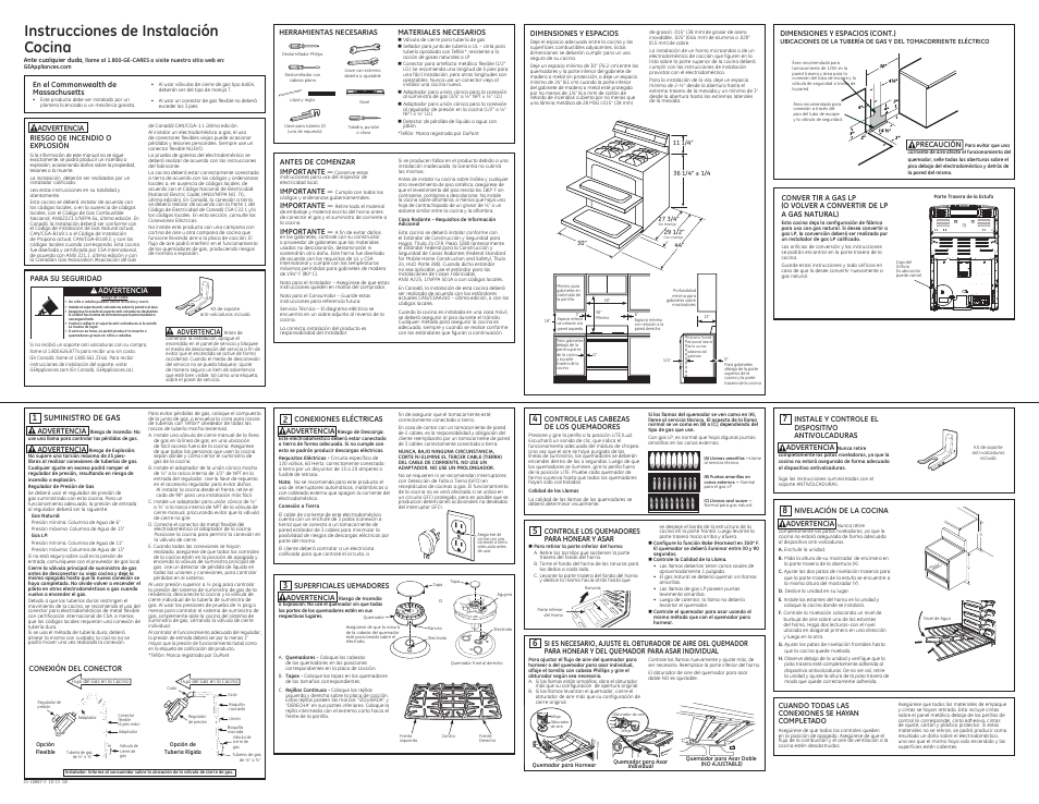 Instrucciones de instalación cocina | GE JGB850EEFES User Manual | Page 2 / 2