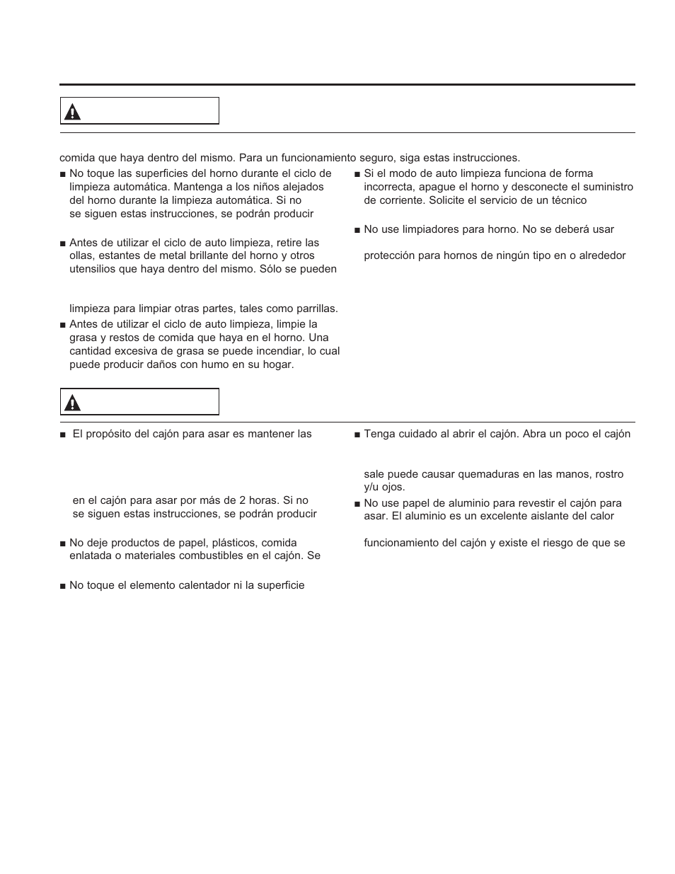 Informa ción de segurid ad, Advertencia | GE JGB630DEFCC User Manual | Page 34 / 56