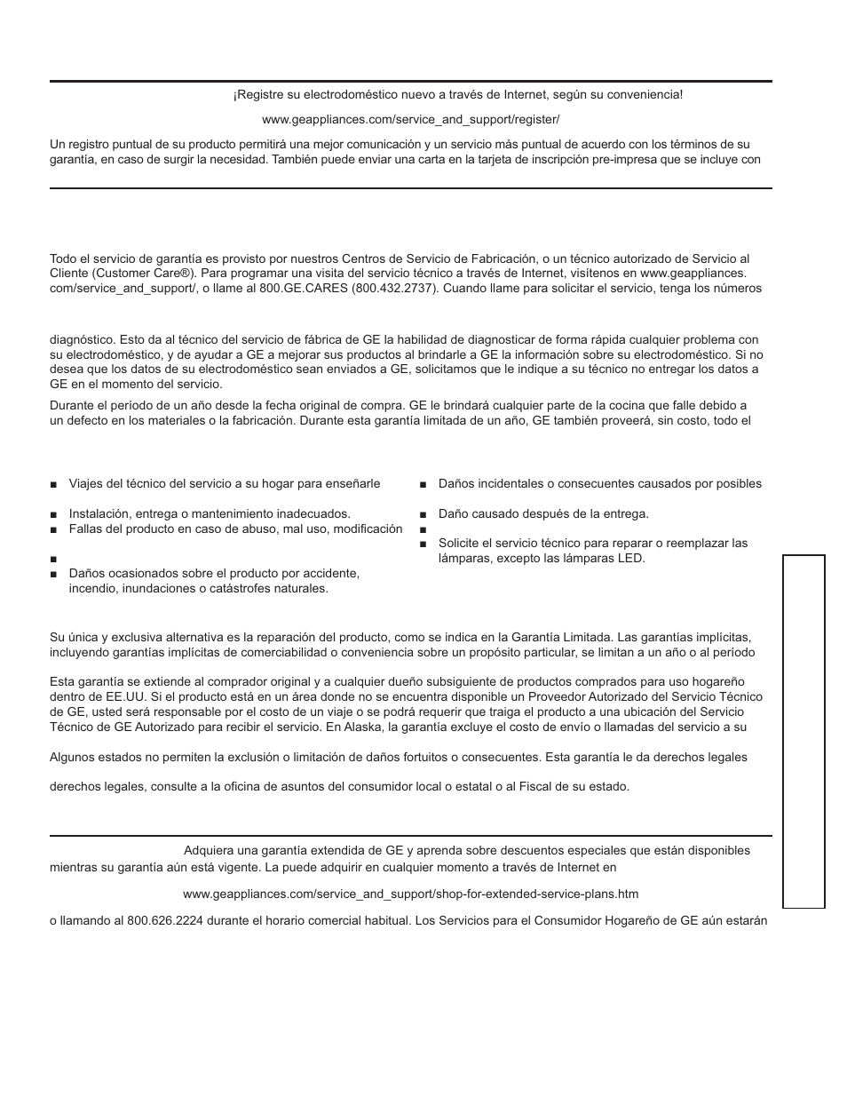 Garantía, Garantía de la cocina eléctrica de ge | GE JGB630DEFCC User Manual | Page 35 / 56