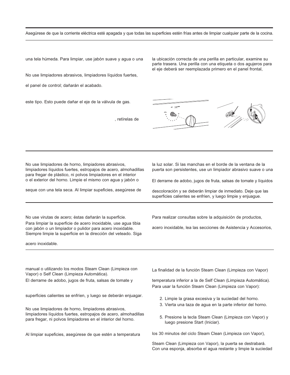 Panel de control y perillas, Interior del horno | GE JGB630DEFCC User Manual | Page 46 / 56