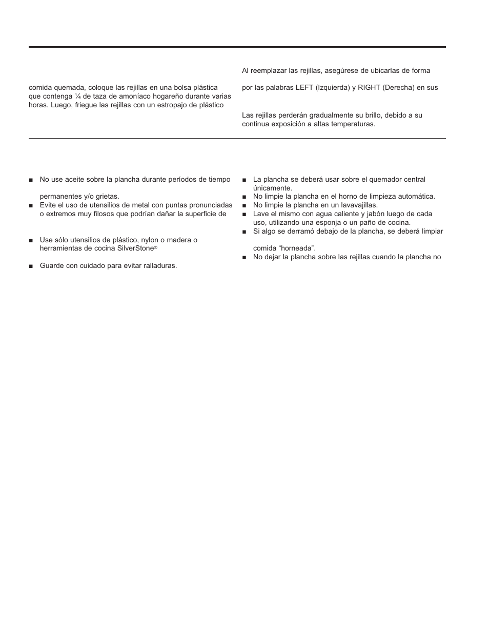 Cuid ado y limpieza, Limpieza de la placa de cocción (cont.), Limpieza de la placa de cocción | GE JGB630DEFCC User Manual | Page 49 / 56