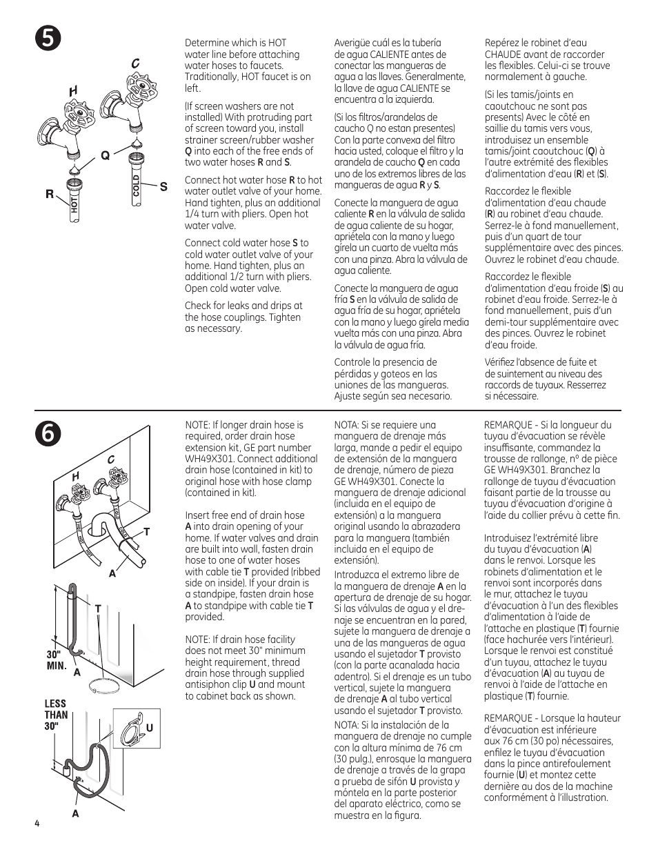 GE GTWN4950FWW User Manual | Page 4 / 6