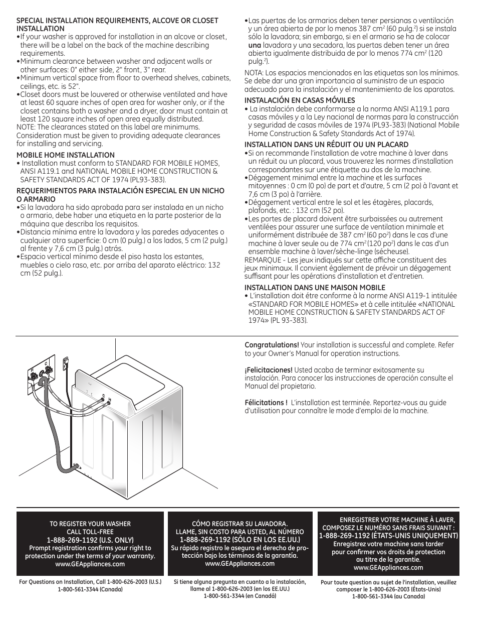 GE GTWN4950FWW User Manual | Page 6 / 6