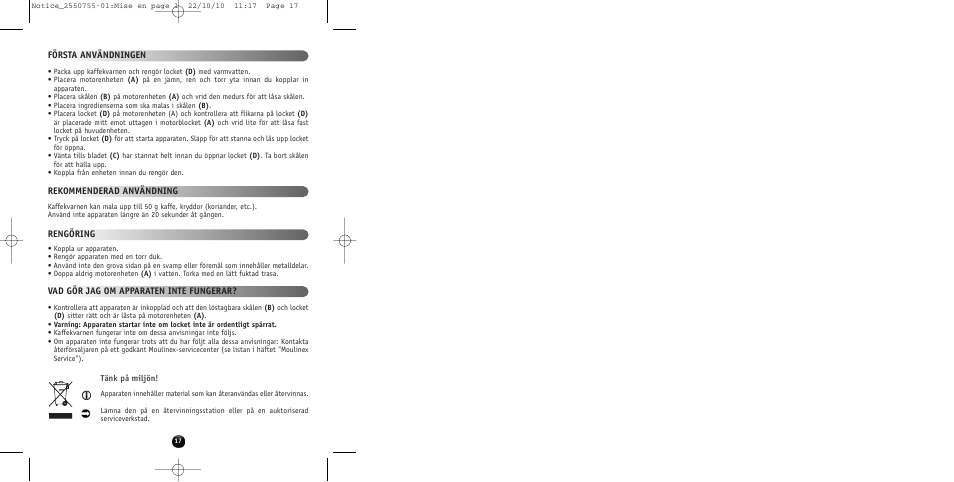 Moulinex KAFFEEMÜHLE AR100G User Manual | Page 19 / 38