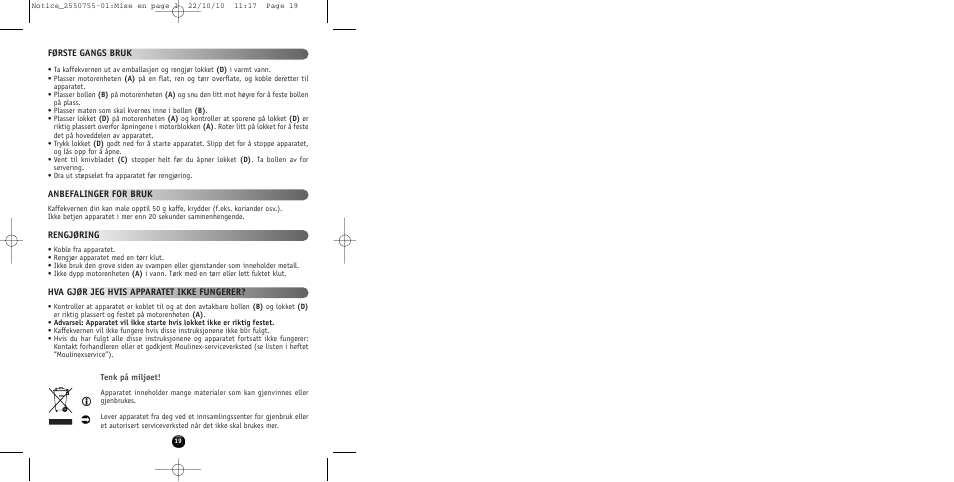 Moulinex KAFFEEMÜHLE AR100G User Manual | Page 21 / 38