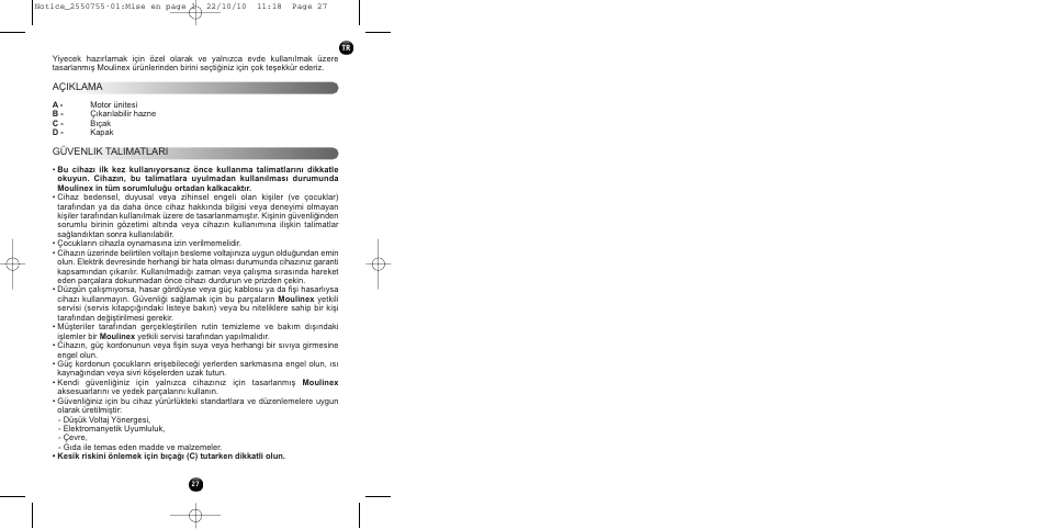 Moulinex KAFFEEMÜHLE AR100G User Manual | Page 29 / 38