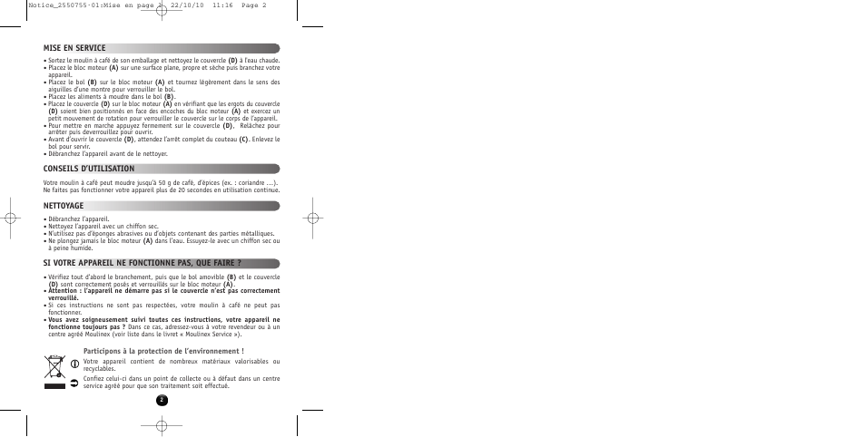 Moulinex KAFFEEMÜHLE AR100G User Manual | Page 4 / 38