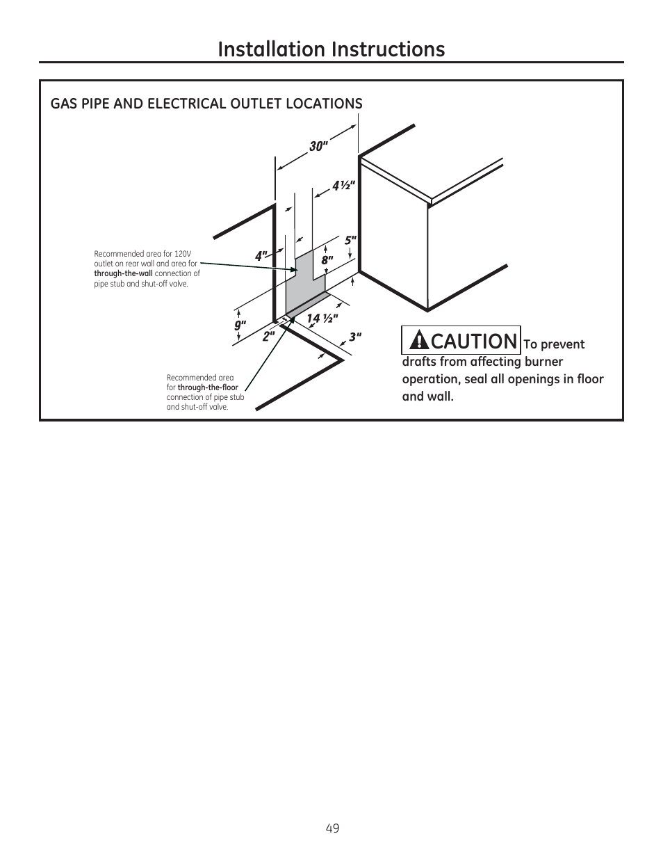 Installation instructions | GE CGS975SEDSS User Manual | Page 49 / 128