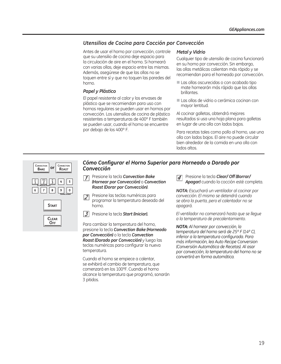 Utensilios de cocina para cocción por convección, E] [2 h 0 0 | GE CGS975SEDSS User Manual | Page 83 / 128
