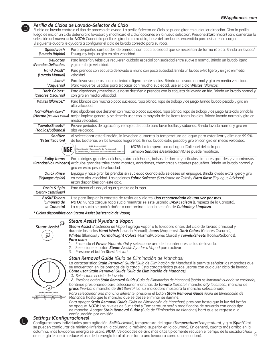 GE GTWS8655DMC User Manual | Page 23 / 36