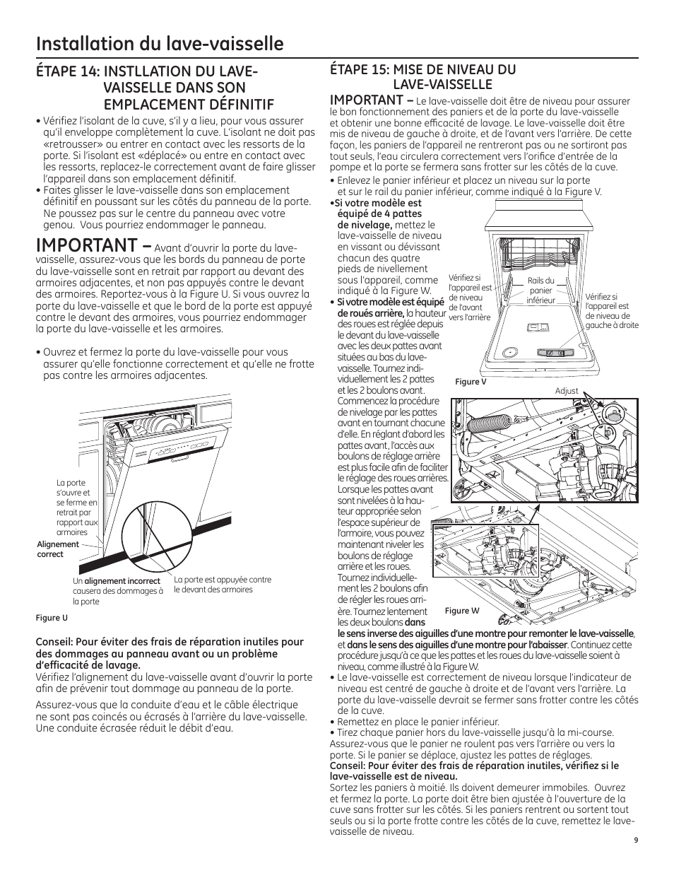 Installation du lave-vaisselle, Important | GE PDT750SSFSS User Manual | Page 25 / 48