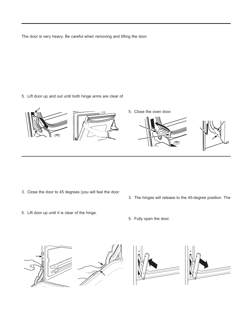 Care and cle aning: maintenance, Maintenance (cont.), Lift-off single/lower oven door | Lift-off upper oven door (for double oven) | GE PS920SFSS User Manual | Page 28 / 64