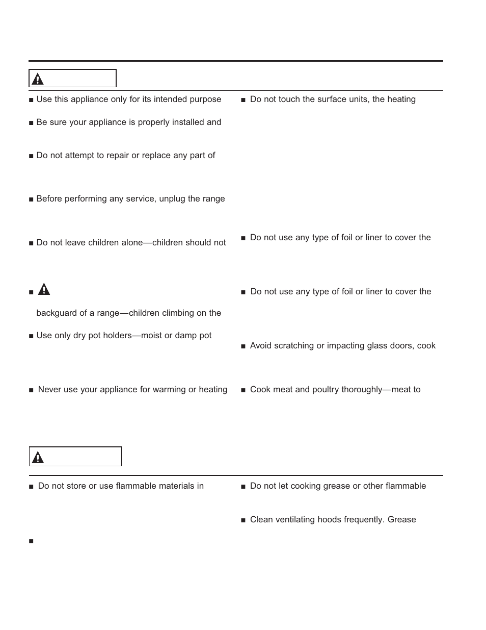Safe ty informa tion, Save these instructions, Caution | General safety instructions warning, Keep flammable materials away from the range, Warning | GE PS920SFSS User Manual | Page 3 / 64