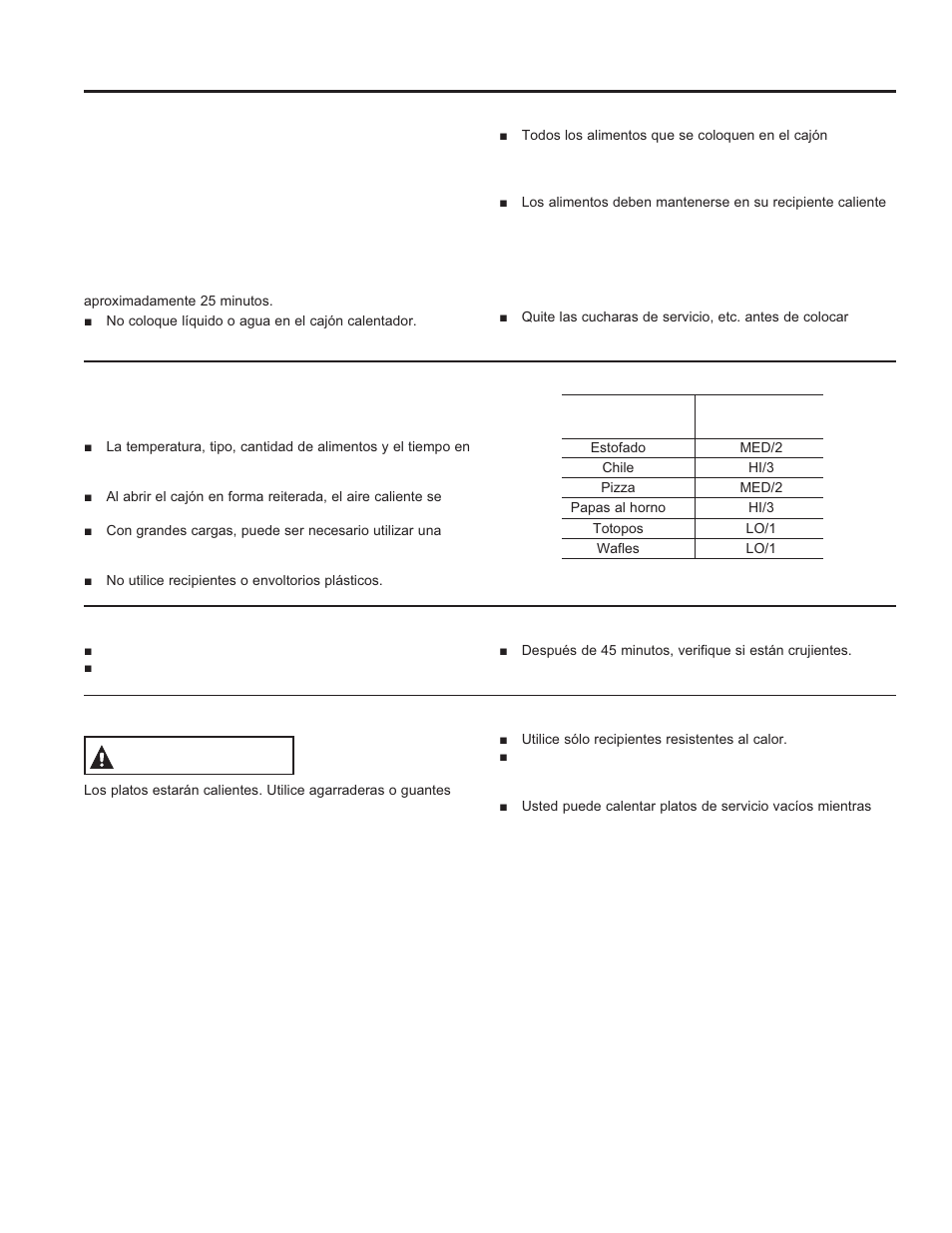 Cajón para calentar, Precaución | GE PS920SFSS User Manual | Page 54 / 64