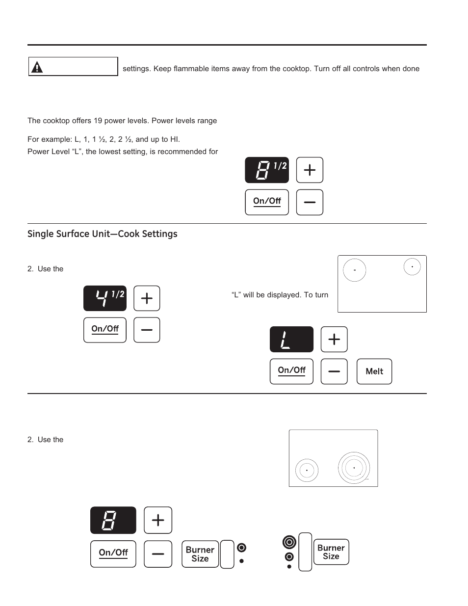 Using the range: s ur face units surface units, Warning | GE PS920SFSS User Manual | Page 9 / 64