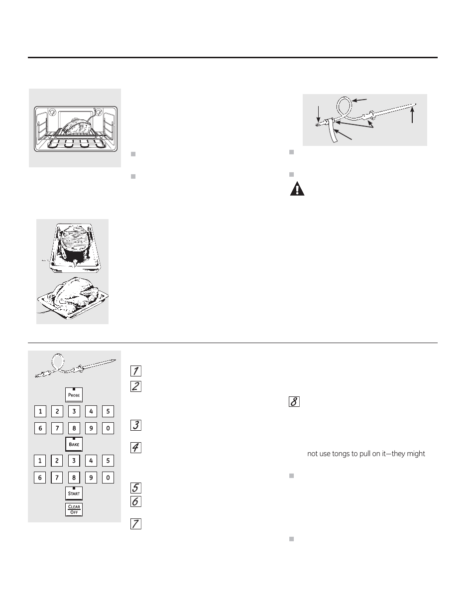 Caution, Using the probe on the lower convection oven | GE PT925SNSS User Manual | Page 10 / 68