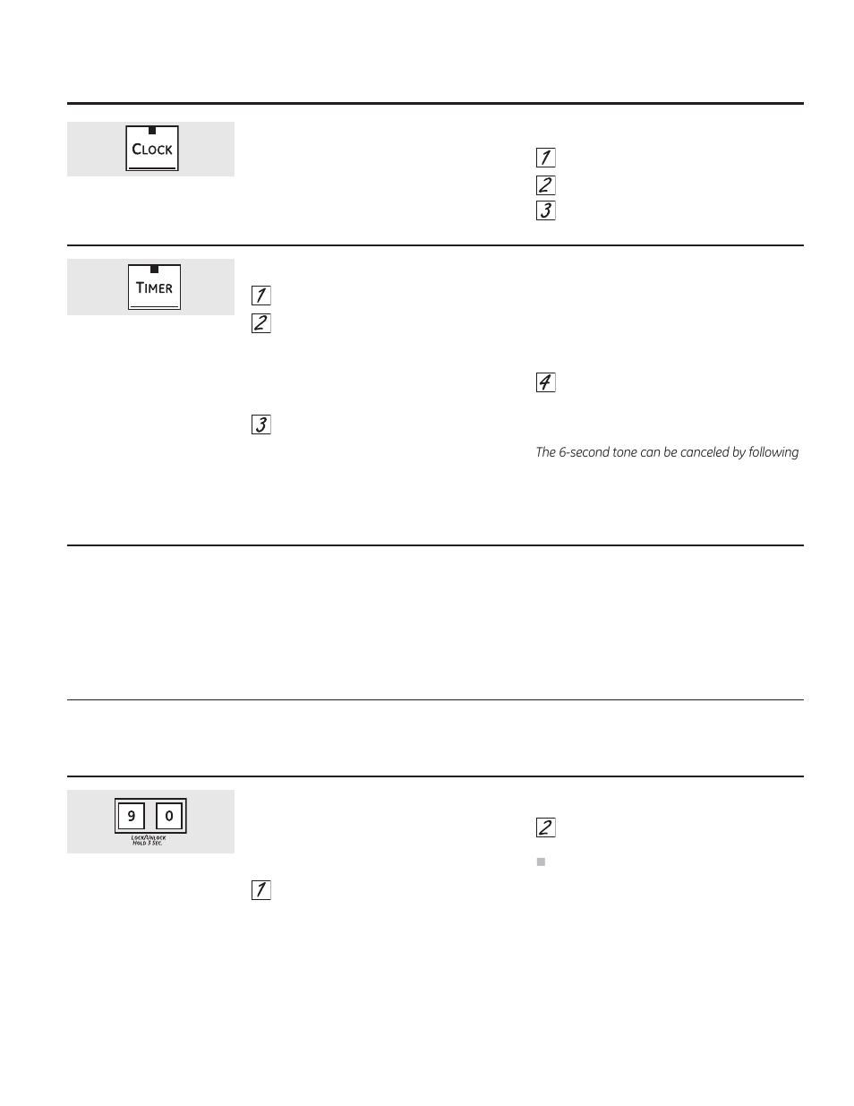 Using the clock, kitchen timer and control lock | GE PT925SNSS User Manual | Page 11 / 68