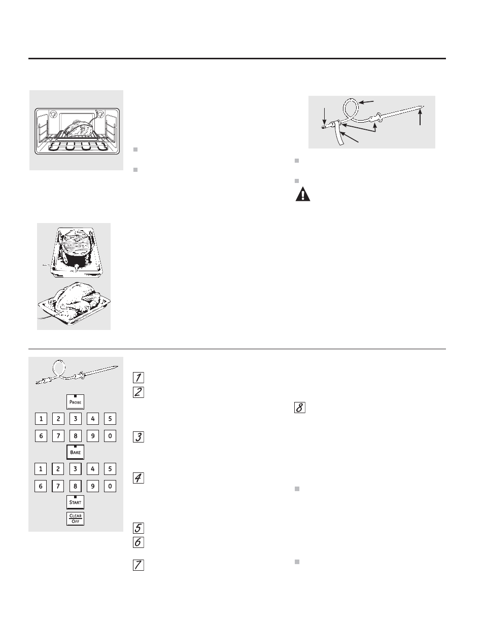 Precaución, Uso de la sonda en el horno de convección inferior | GE PT925SNSS User Manual | Page 44 / 68