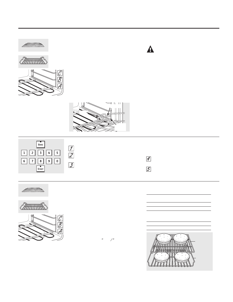 Caution, Using the lower oven, 7preheating and pan placement | Before you begin, How to set the lower oven for baking or roasting | GE PT925SNSS User Manual | Page 7 / 68