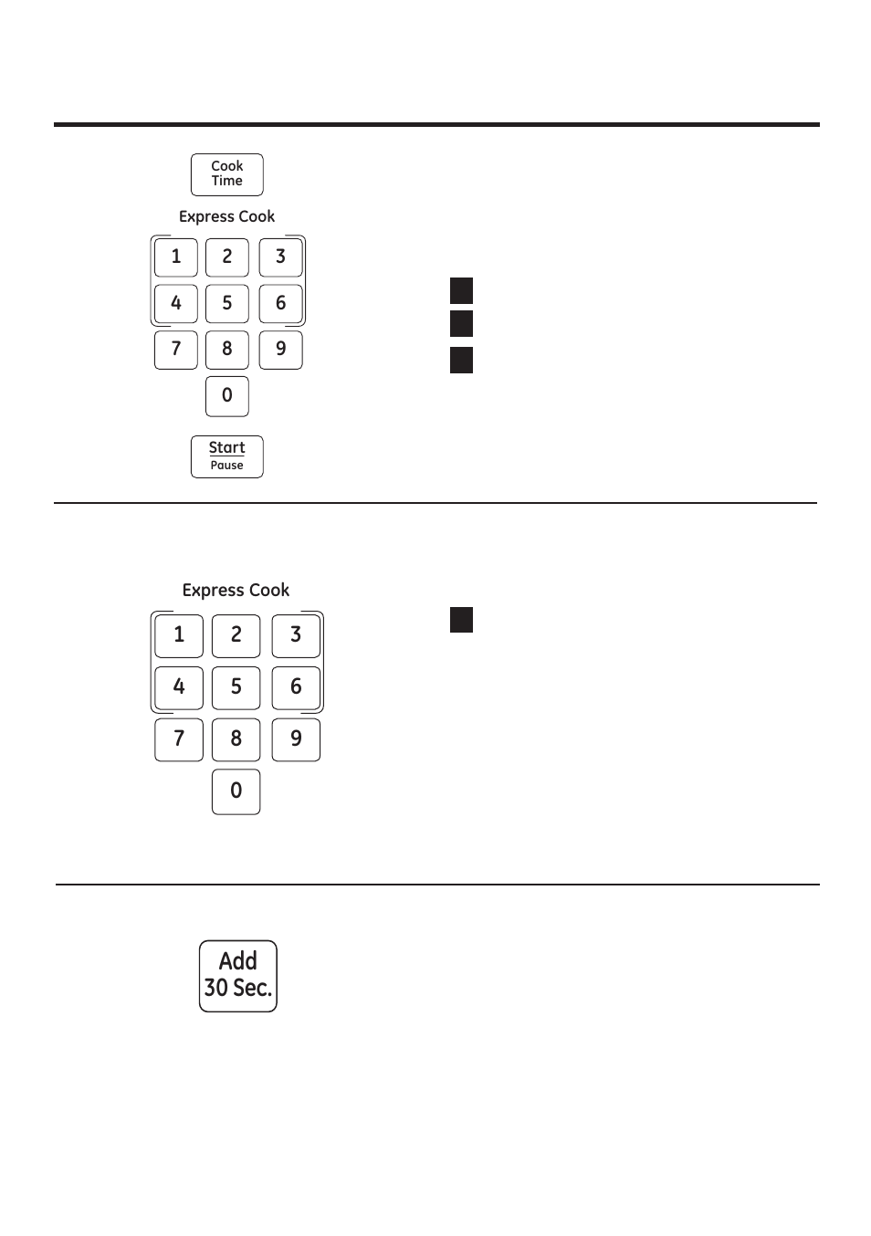 About the time features, Cook time, Express cook | Add 30 sec | GE JNM3161RFSS User Manual | Page 11 / 56