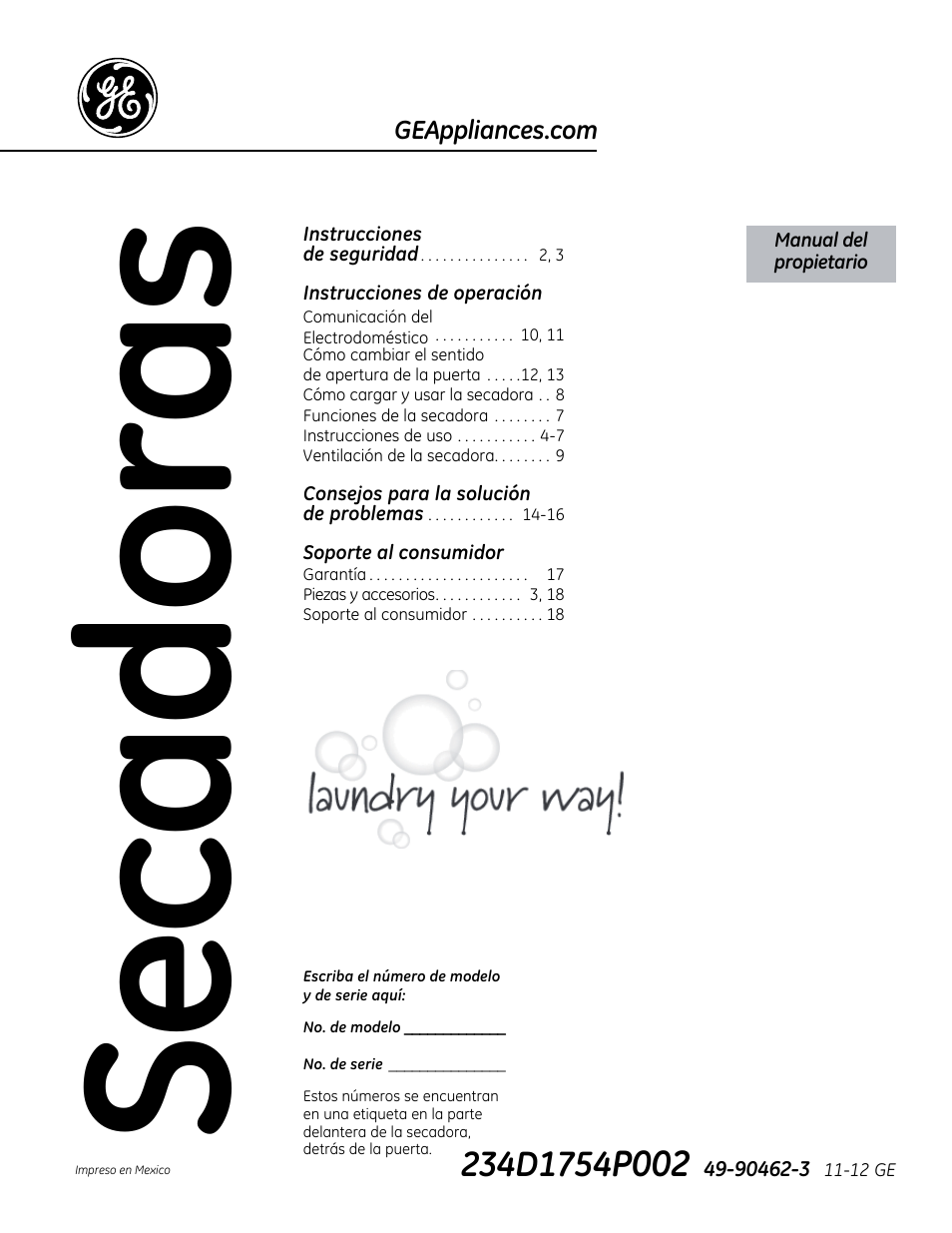 Secadoras, P002 | GE GTDS825GDMC User Manual | Page 19 / 36