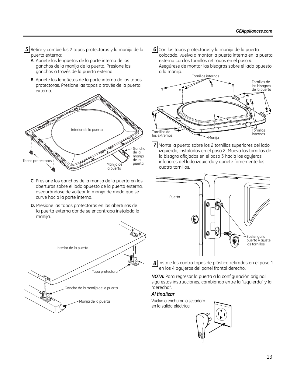 Al finalizar | GE GTDS825GDMC User Manual | Page 31 / 36