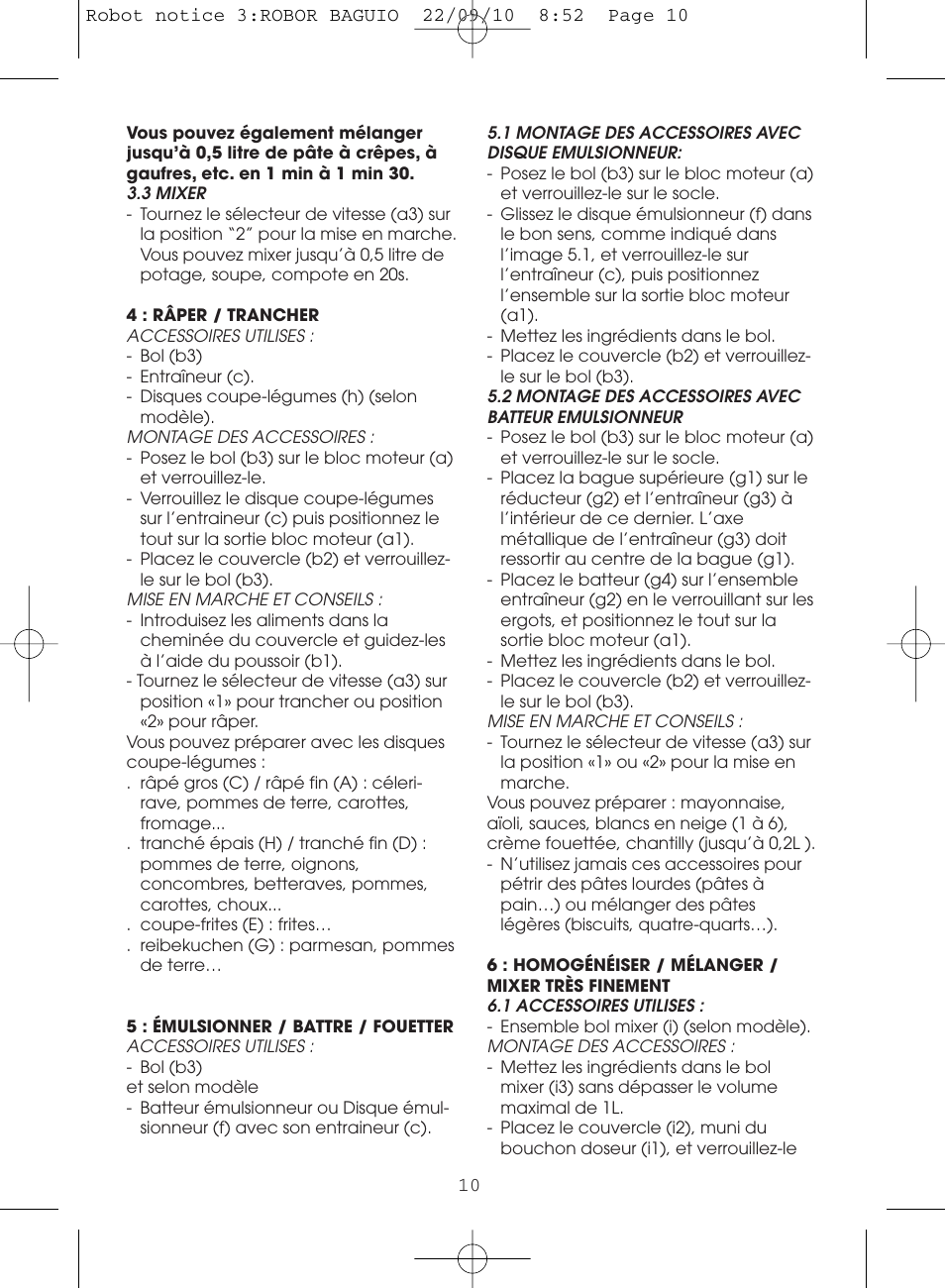 Moulinex MASTERCHEF 5000 FP518G User Manual | Page 10 / 96