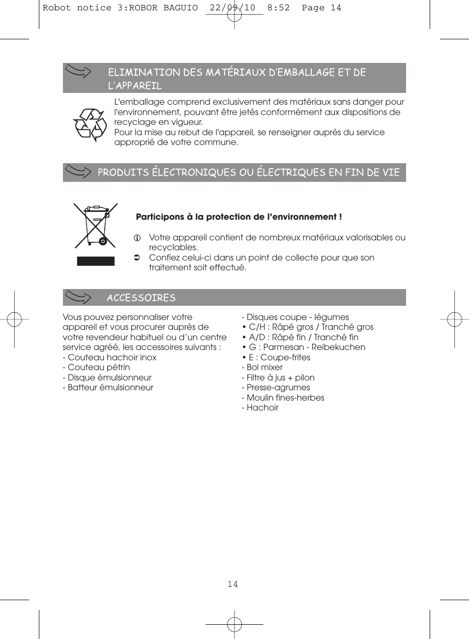 Moulinex MASTERCHEF 5000 FP518G User Manual | Page 14 / 96