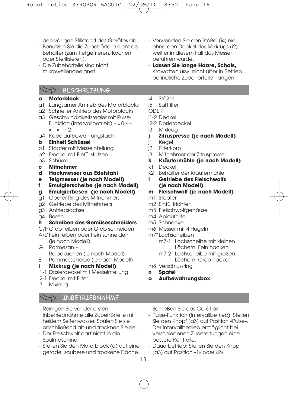 Moulinex MASTERCHEF 5000 FP518G User Manual | Page 18 / 96