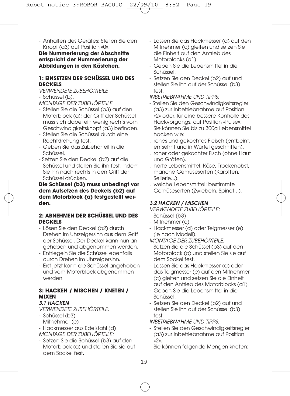 Moulinex MASTERCHEF 5000 FP518G User Manual | Page 19 / 96