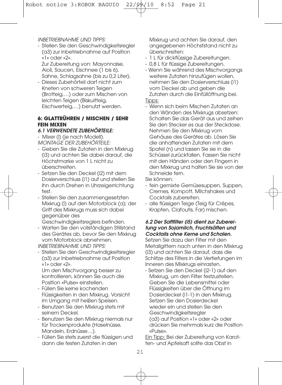 Moulinex MASTERCHEF 5000 FP518G User Manual | Page 21 / 96