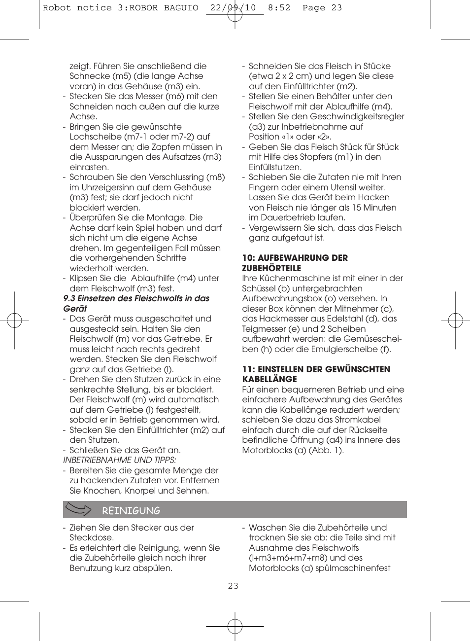 Moulinex MASTERCHEF 5000 FP518G User Manual | Page 23 / 96