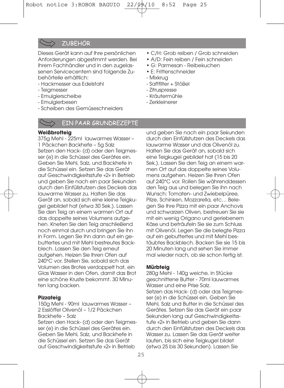 Moulinex MASTERCHEF 5000 FP518G User Manual | Page 25 / 96