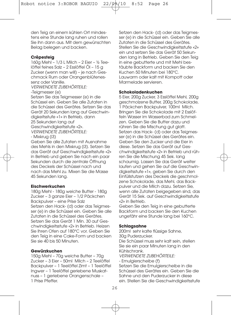 Moulinex MASTERCHEF 5000 FP518G User Manual | Page 26 / 96