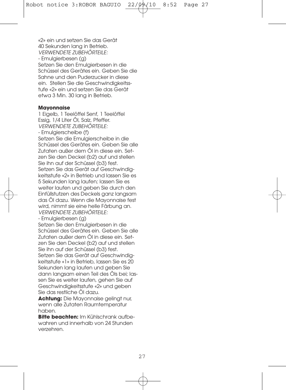 Moulinex MASTERCHEF 5000 FP518G User Manual | Page 27 / 96