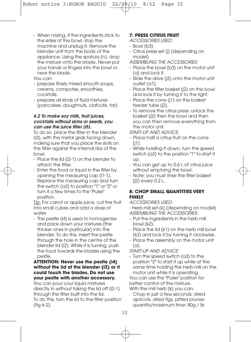 Moulinex MASTERCHEF 5000 FP518G User Manual | Page 32 / 96