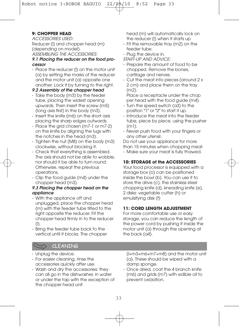 Moulinex MASTERCHEF 5000 FP518G User Manual | Page 33 / 96